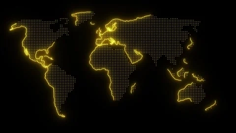 World map animated video, map Video stock 288915583