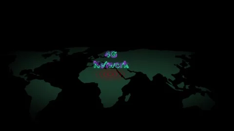 World map animation with 4g network marker. World map global internet conne.. Stock Footage 337022592