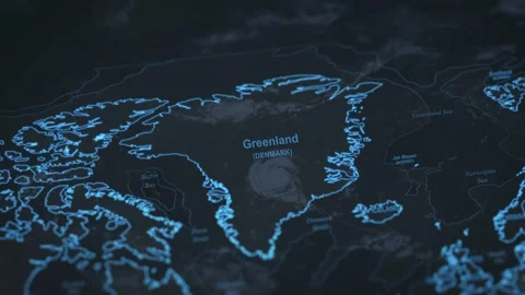 World map animation. Camera zooming in into Greenland. Stock Footage 303874264