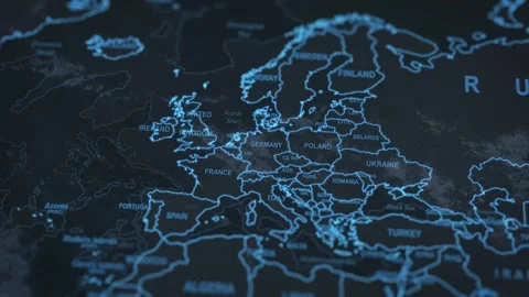 World map animation. Camera zooming in into Germany. Stock Footage 303874304