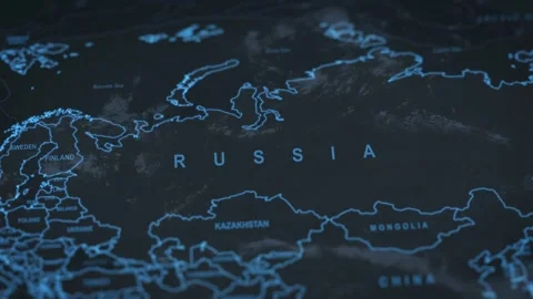 World map animation. Camera zooming in into Russia. Stock Footage 303980118