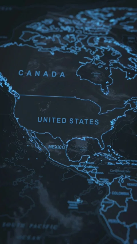 World map animation. Camera zooming in into United States. Stock Footage 304068910