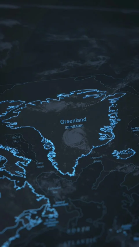 World map animation. Camera zooming in into Greenland. Stock Footage 304068911