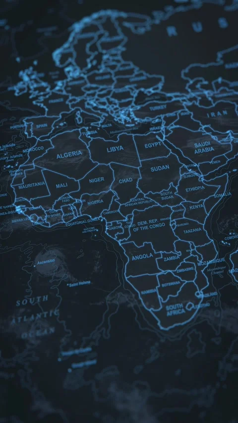 World map animation. Camera zooming in into middle african continent. Stock Footage 304092260
