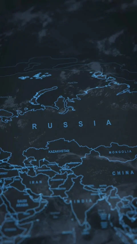 World map animation. Camera zooming in into Russia. Stock Footage 304092264