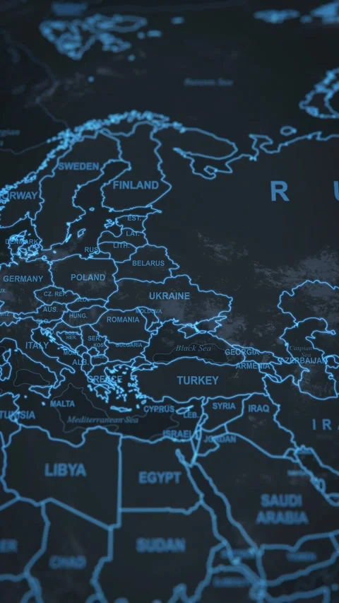 World map animation. Camera zooming in into Ukraine. Stock Footage 304092266