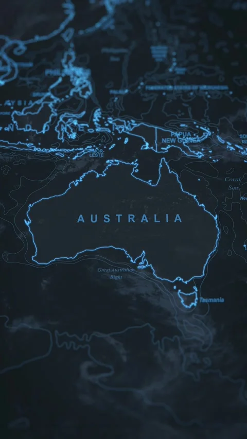 World map animation. Camera zooming in into Australia continent. Stock Footage 304169030