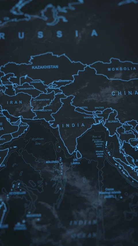 World map animation. Camera zooming in into India. Stock Footage 304169034