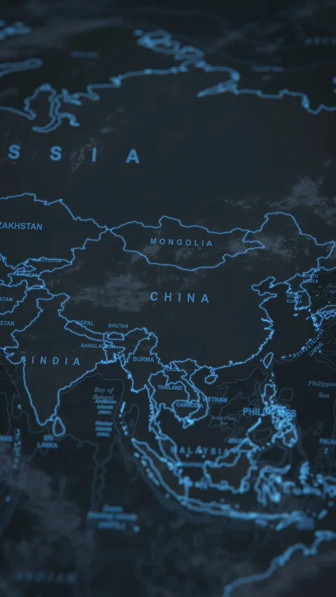 World map animation. Camera zooming in into China. Stock Footage 304169036