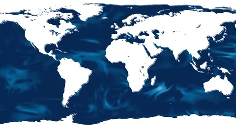 World map animation with flowing oceans Stock Footage 100027324