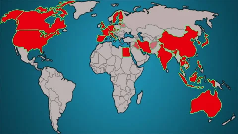 World map animation Stock Footage 138868225