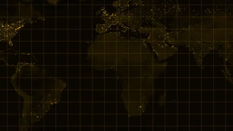 World map animation with glowing cities. World map global grid at night. Wo.. Stock Footage 337618873