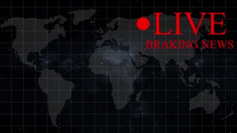 World map animation with live news text. World map global breaking news bro.. Stock Footage 337618704