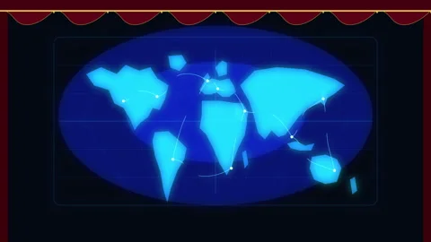 World map animation loop, blue globe, global network, digital technology Stock Footage 347957025