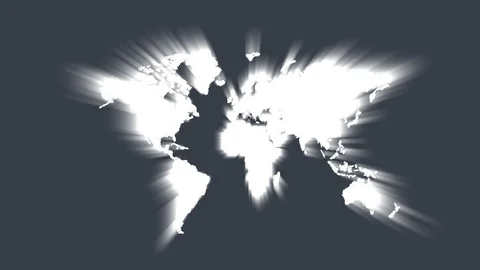 World map. Animation of the map with a glow. Cartoon Stock Footage 129597718