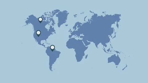 World map animation with map pointer 4k video    스톡 동영상 158798628