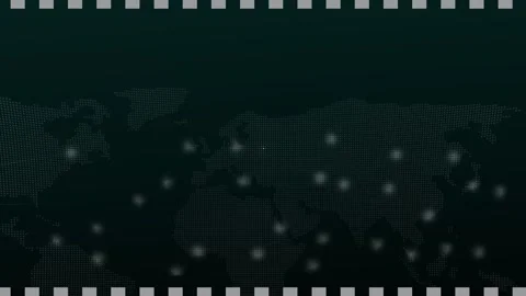 World map animation with network nodes. World map global connectivity data... Stock Footage 337135286