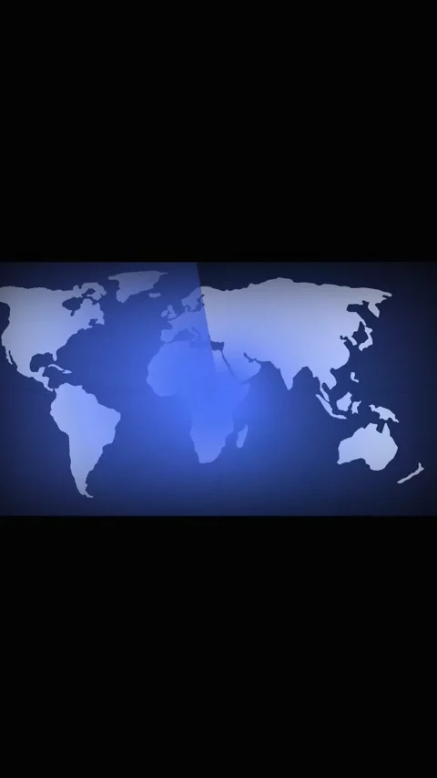 World map animation with radial lines. World map abstract blue network data.. Stock Footage 346053403