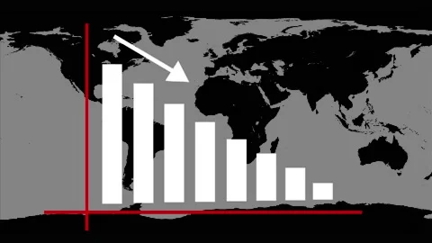 World map animation with red arrow indicator. World map global grid coordin.. Stock Footage 337566871