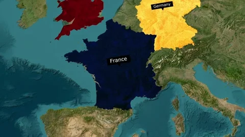 World Map Animation Showing G7 Countries Highlighted with Names and National Video stock 335136975