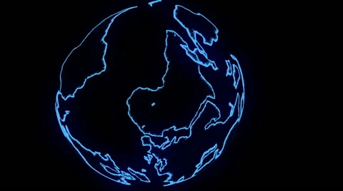 World map animation. Technology | Stock Video | Pond5