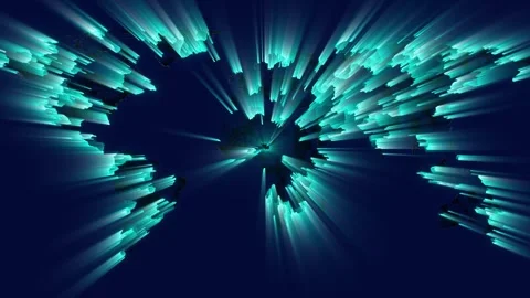 World map animation with turquoise light beams. World map global network co.. Stock Footage 336895954