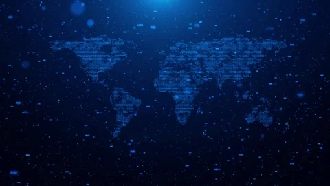 World map animation World map with node and line connection, Worldwide business Stock Footage 246777940