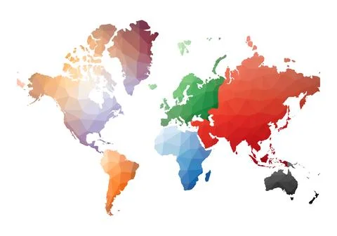 World Map. appealing low poly style. Vector illustration. Stock Illustration