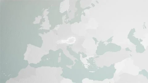 World Map Austria Zoom in Stylised Spherical White Shades 4K 60 FPS Stock Footage 272590524