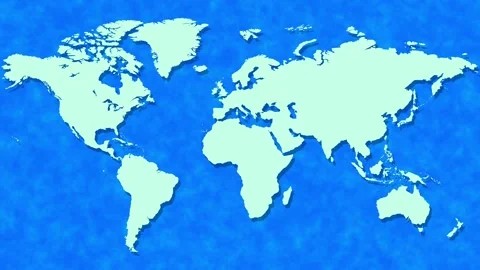 World map background with blue sea loop animation world map earth texture Stock Footage 272182583