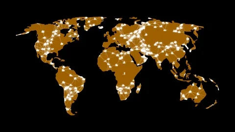 World Map Background Cities Connections. This project includes a map of the Stock Footage 104421484