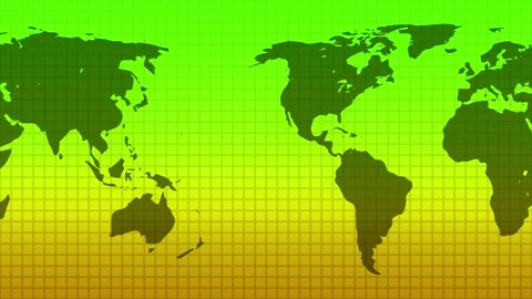 World Map Background Consisting of Solid Green and Yellow Gradient Stock Footage 183371312