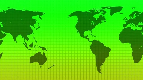 World Map Background Consisting of Solid Green and Light Yellow Gradient Stock Footage 183372043