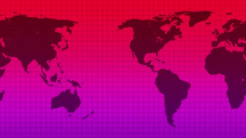 World Map Background Consisting of Solid Pink and Light Red Gradient Stock Footage 183374347