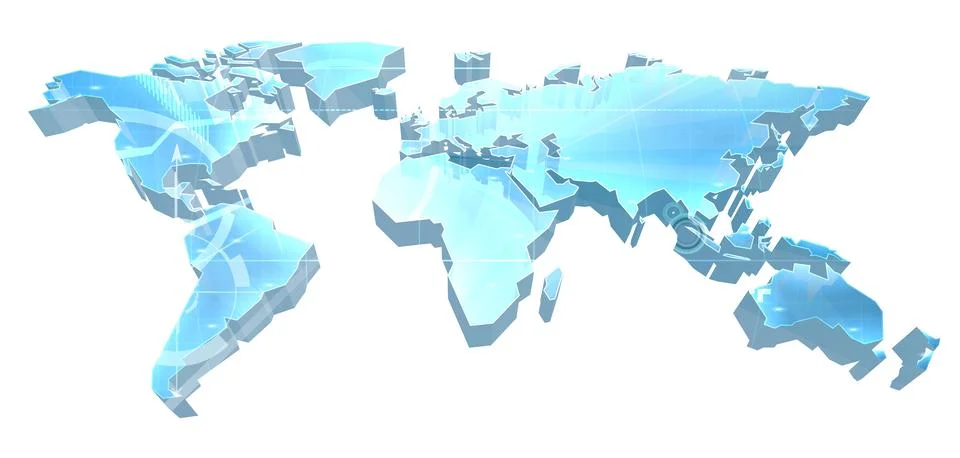 World Map Background Globe Global Trade Concept Stock Illustration