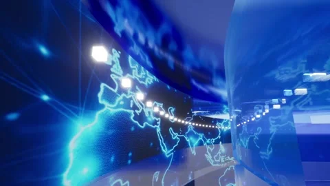 World Map background. news Studio Background 스톡 동영상 252633490