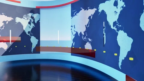 World Map background. news Studio Backgr... | Stock Video | Pond5