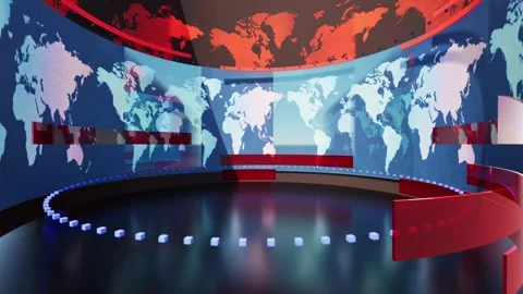 World Map background. news Studio Backgr... | Stock Video | Pond5