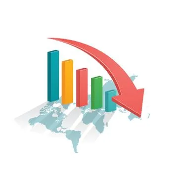 World map with bar graphs concept イラスト素材