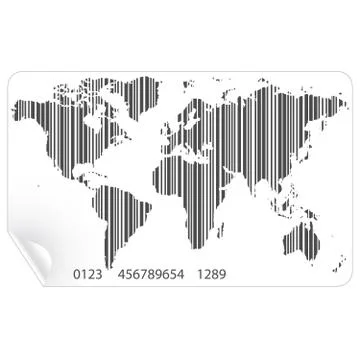 World map in the barcode concept vector Stock Illustration