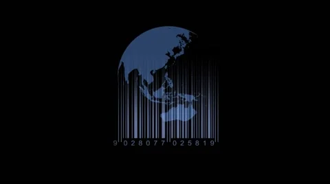 World map barcode. Save the earth, barcode concept 스톡 동영상 60605197