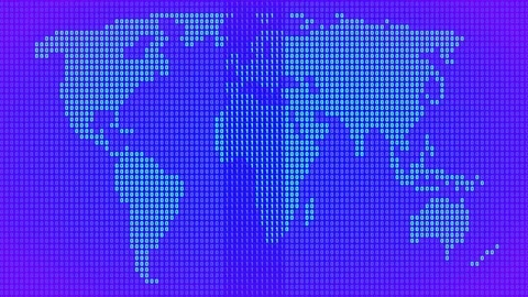 World Map with Binary Code Animation. Stock Footage 239432663