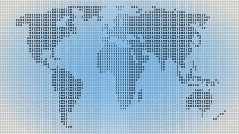World Map with Binary Code Animation. Stock Footage 239432823