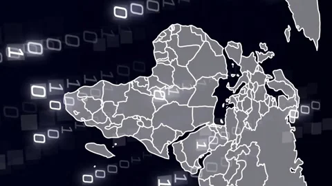 World map with binary code, global data processing animation Stock Footage 314617791