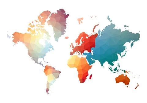 World Map. bizarre low poly style. Vector illustration. Stock Illustration