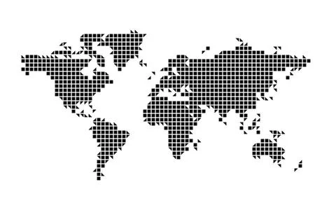 World map black dotted mosaic 스톡 일러스트