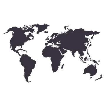 World map black Stock Illustration