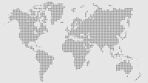 World Map. Black map on alpha channel Stock Footage 153489446