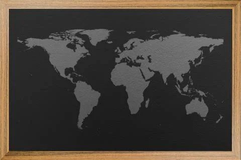 World map on blackboard Stock Illustration
