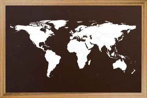 World map on blackboard Stock Illustration